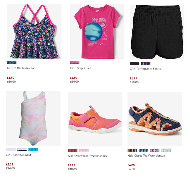 Screenshot of Clearance Clothing at Lands End