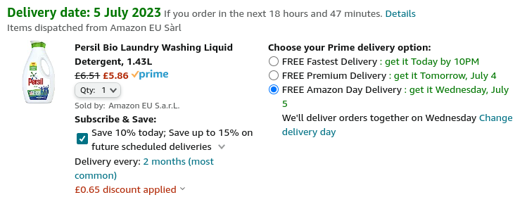 Persil Liquid Laundry 53 Wash From £5.86 @ Amazon