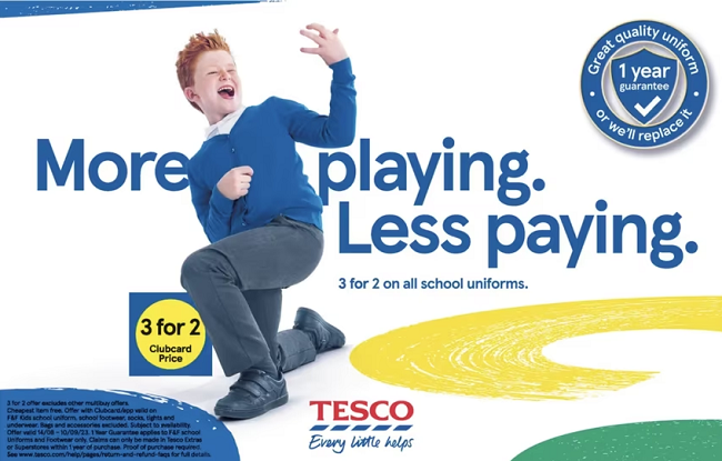 Free Tesco F&F School Uniforms