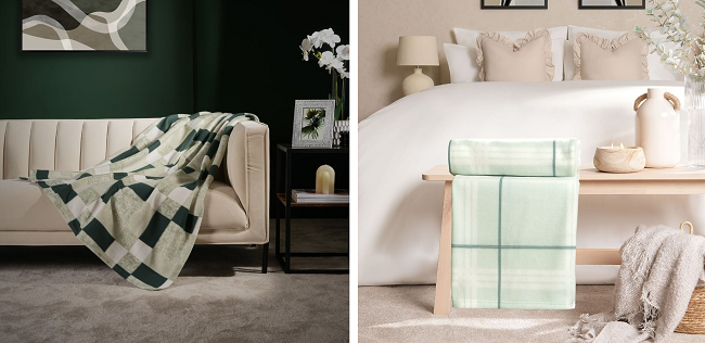 Dreamscene Check Fleece Throws