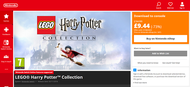 Acheter LEGO Harry Potter Collection Switch Nintendo Eshop