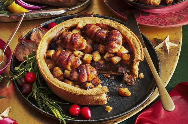 Pigs In Blankets Topped Steak Pie from Tesco
