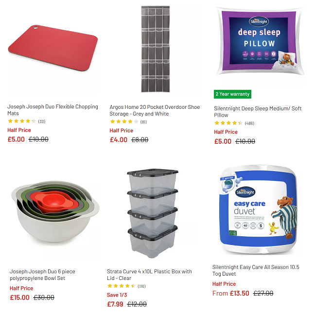 Screenshot of Home Sale at Argos