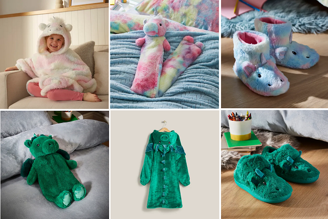 Unicorn & Dragon winter warmers from Dunelm