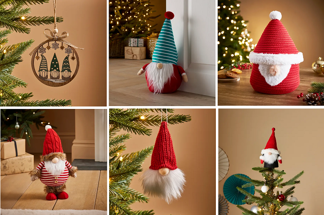 Christmas Gnome Decorations from Dunelm