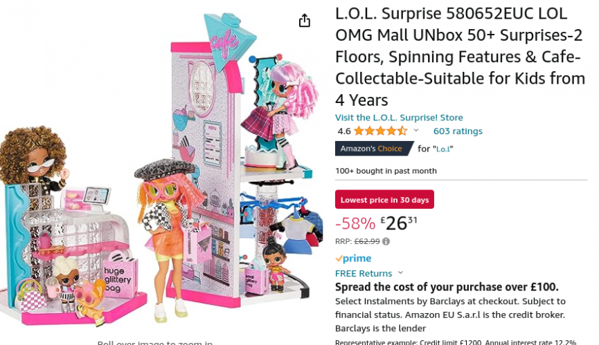L.O.L. Surprise OMG Mall of Surprises Playset £26.31 @ Amazon