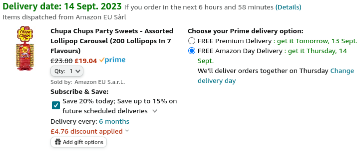 Chupa Chups Wheel of 200 Lollipops £19.99 @ Amazon