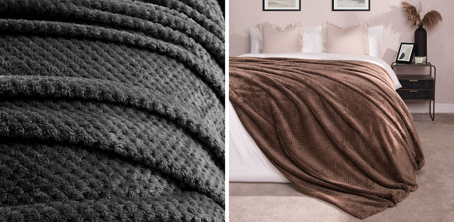 Dreamscene Waffle Mink Throws from Online Home Shop