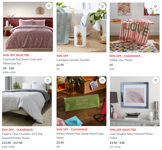 Screenshot of Up To 50% Off Autumn Spectacular Sale at Dunelm
