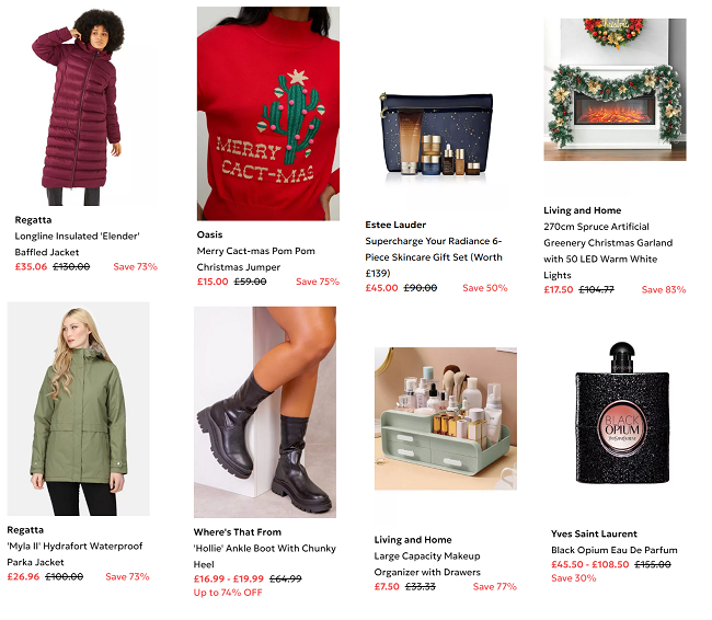Screenshot of Debenhams Black Friday Deals 