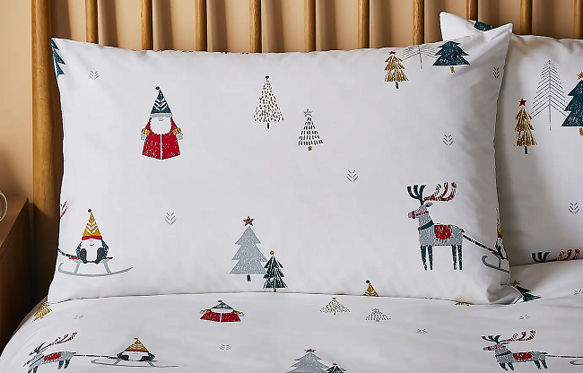 Skandi Gnome Reversible Duvet Cover and Pillowcase Set from Dunelm