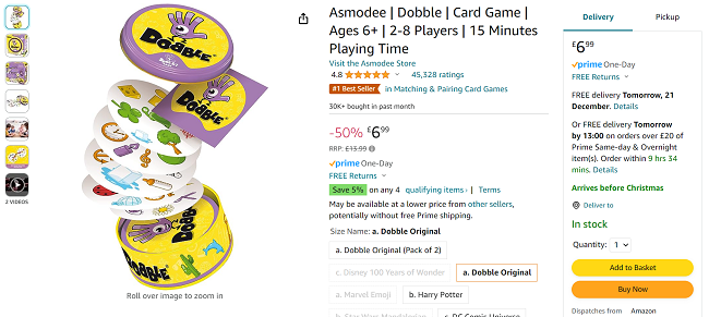 Asmodee | Dobble Kids | Card Game | Ages 6+ | 2-8 Players | 15 Minutes  Playing Time