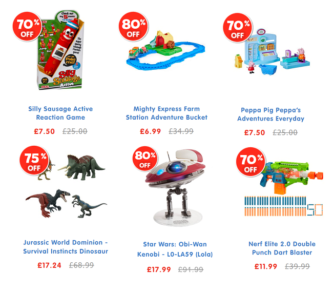 Screenshot of Toy Sale at The Entertainer