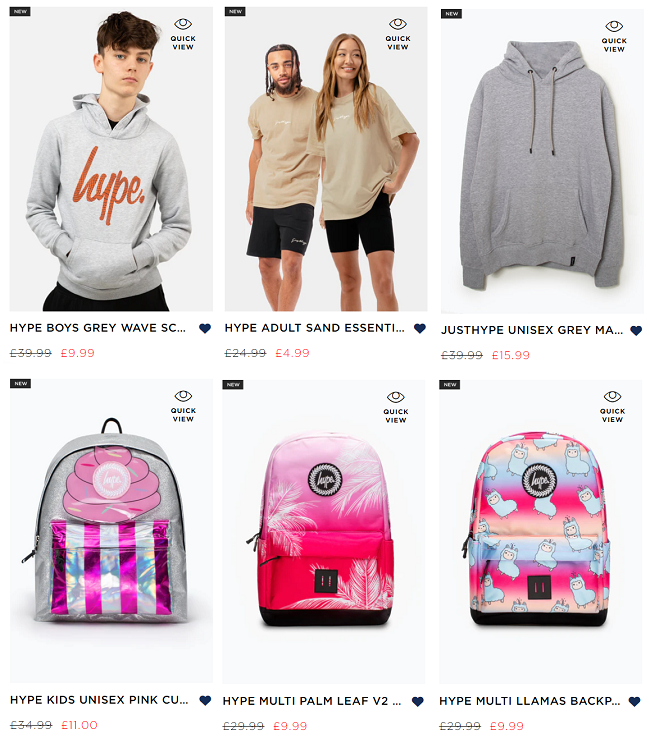 Screenshot of Boxing Day Sale items from Hype