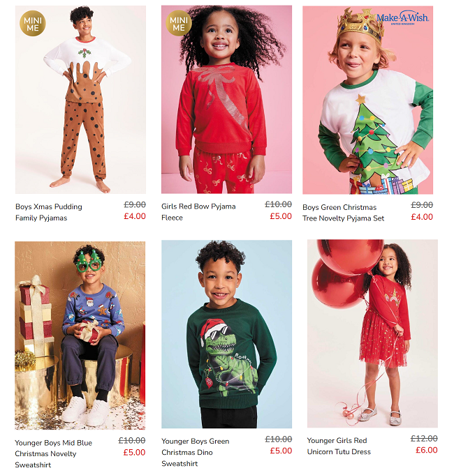 Screenshot of reduced Christmas items at Peacocks