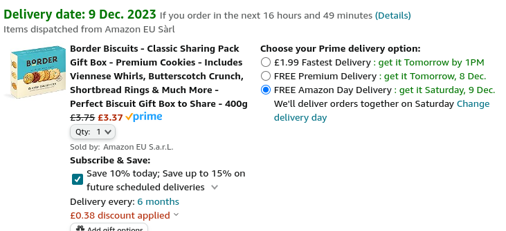 Border Biscuits Classic Sharing Pack Gift Box £2.92 @ Amazon