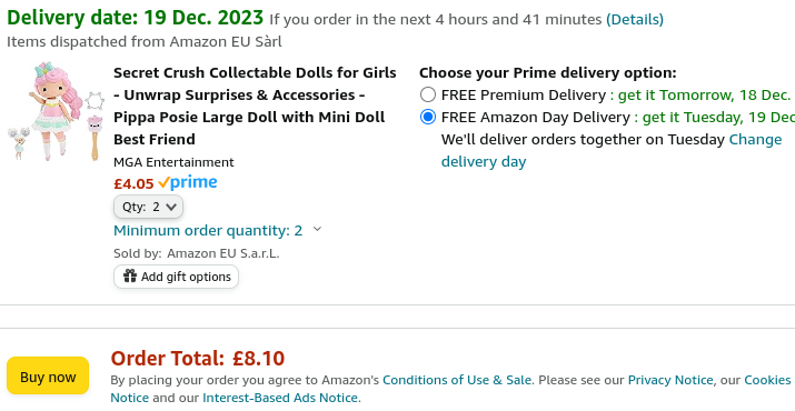 Secret Crush Pippa Posie Doll £4.05 @ Amazon
