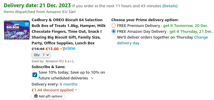 Cadbury & Oreo Big Box Of 64 Treats £13 @ Amazon