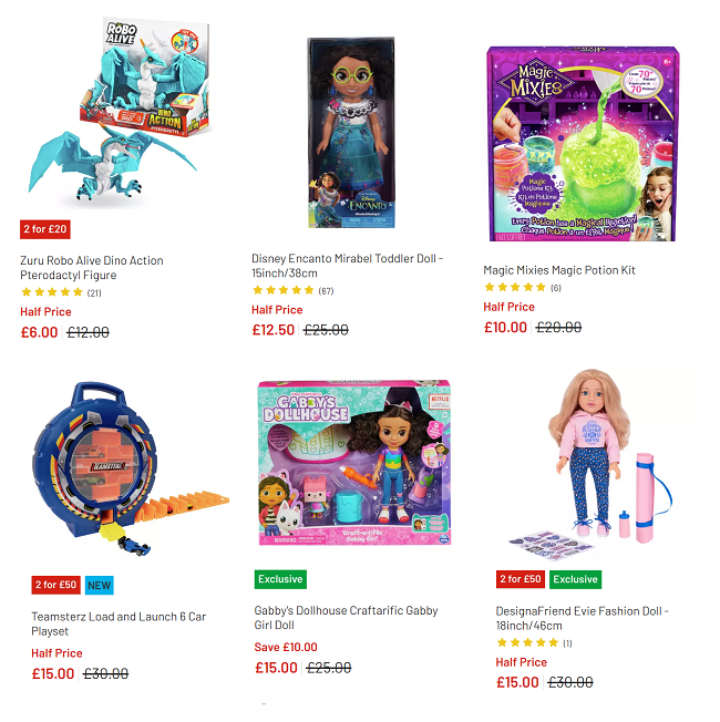 Up To Half Price On Selected Toys @ Argos