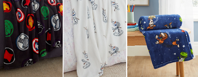 Kids Disney & Marvel Fleece Blankets from Dunelm