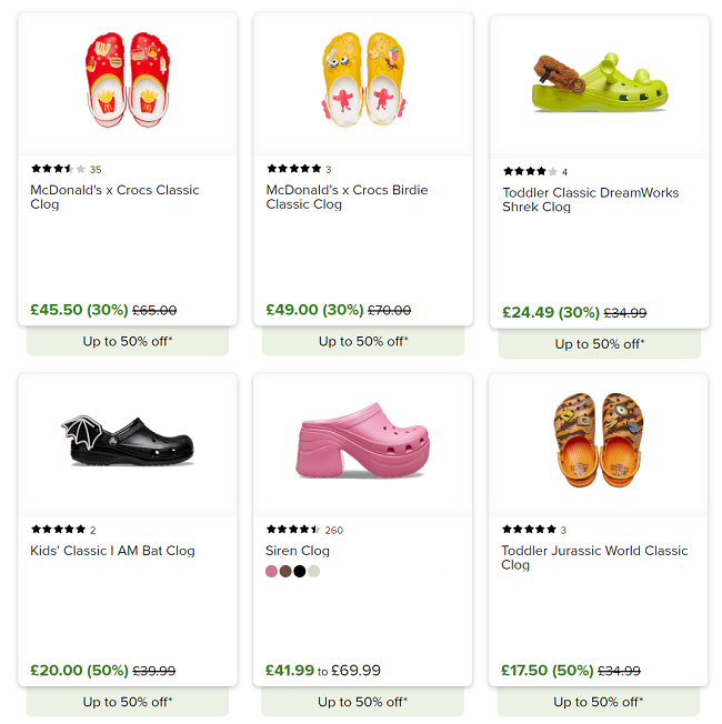 Crocs clearance shop