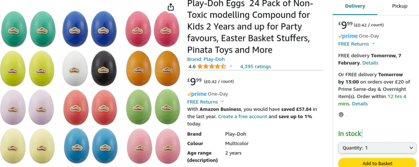 Play-Doh Eggs 24 Pack £9.99 @ Amazon Seller 