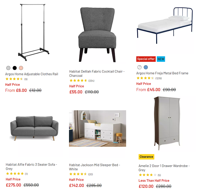 Up To 50 Off Selected Furniture Argos
