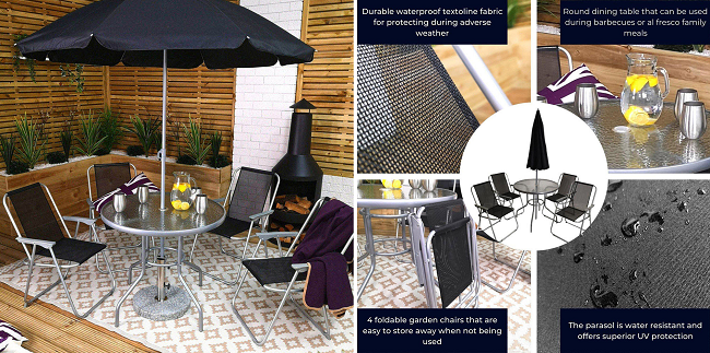 Samuel Alexander 4 Seater Garden Patio Dining Set from Wilko