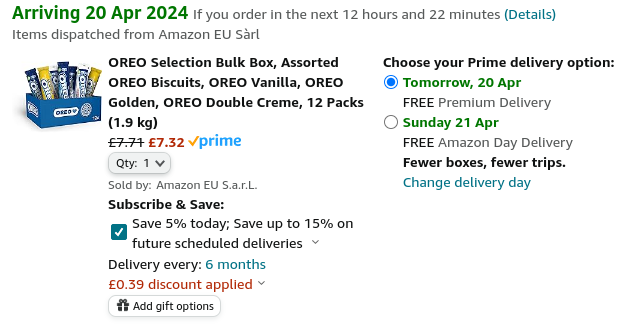 Oreo Selection 12 Pack Bulk Box £7.32 @ Amazon