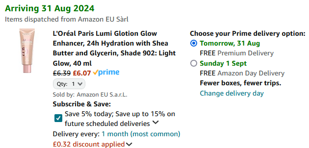 L'Oréal Paris Lumi Glotion £6.07 @ Amazon