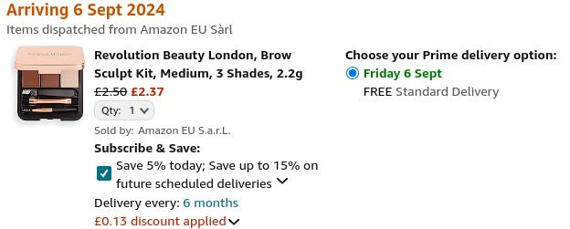 Revolution Dark Brown Brow Sculpt Kit £2.37 @ Amazon