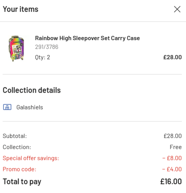 TWO Rainbow High Cases for £16 @ Argos