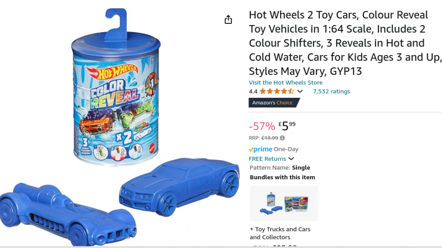Hot Wheels Color Reveal 2 Pack £5.99 @ Amazon