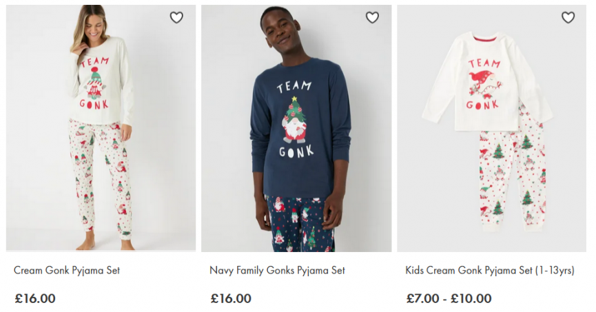 Gonk christmas pyjamas online