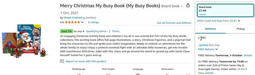 Merry Christmas My Busy Book £7.99 @ Amazon
