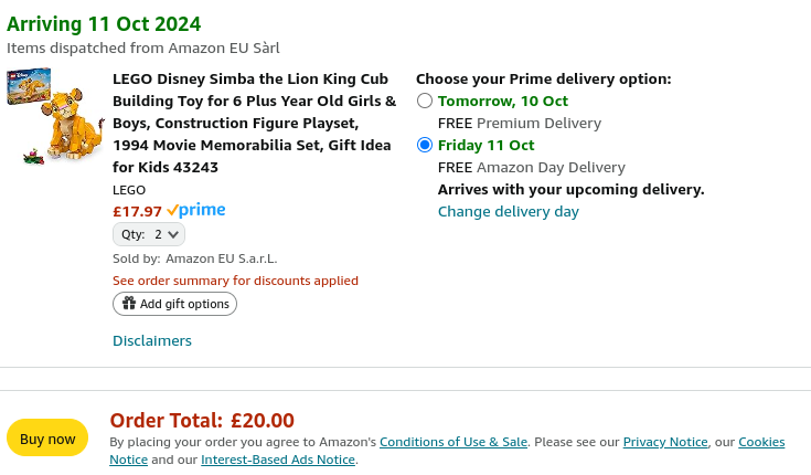 NEW 2 for £20 Toy Offer @ Amazon