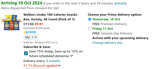 Walkers Under 100 Calories Multipack Snacks Box £9.91 @ Amazon