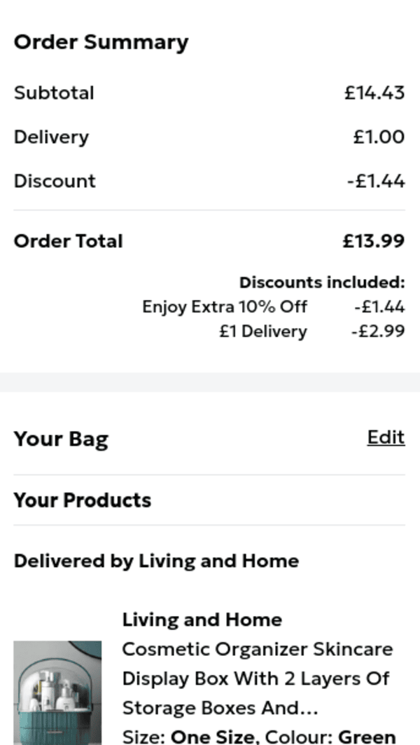 Living & Home Skincare & Make Up Storage Box £13.99 Delivered @ Debenhams