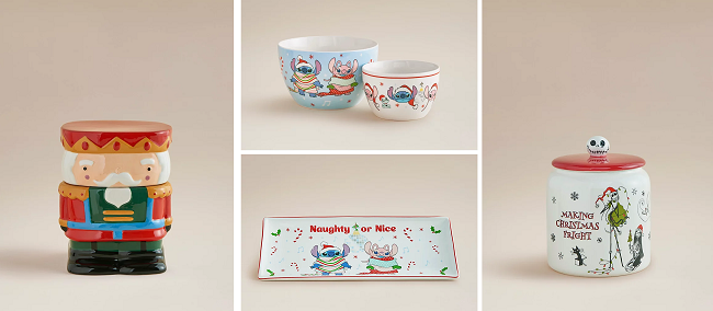 Asda reduced homeware including Nutcracker storage jar, Stitch bowls and platter and The Nightmare Before Christmas sweetie jar