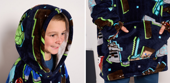 Minecraft Wearable Sherpa Hoodie Blanket from Online Home Shop