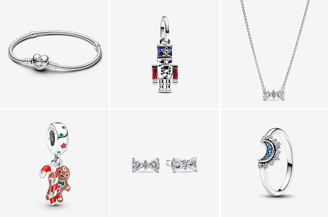 Pandora charms, bracelets, rings and earrings