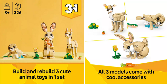 LEGO Creator 3-in-1 Cute Bunny set