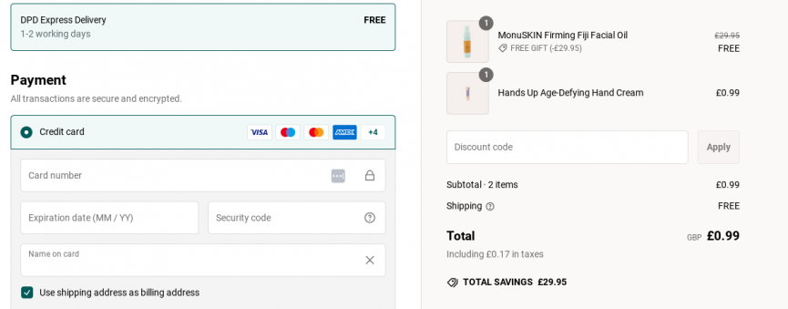 Spend 99p on Beauty and get a free gift with £29.95 and free express delivery @ Boop Beauty