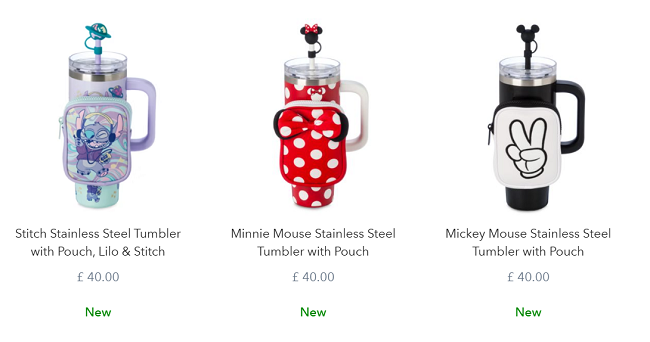Screenshot showing Disney Stainless Steel Tumblers With Pouch at Disney Store