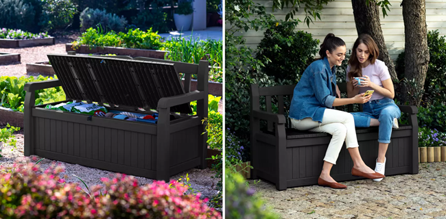Keter Eden Bench 265L Outdoor Garden Storage Box