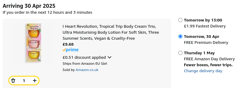I Heart Revolution Body Creams £9.68 @ Amazon