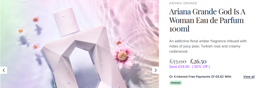 50% Off Ariana Grande God Is A Woman Eau de Parfum 100ml now £26.50 delivered @ LOOKFANTASTIC