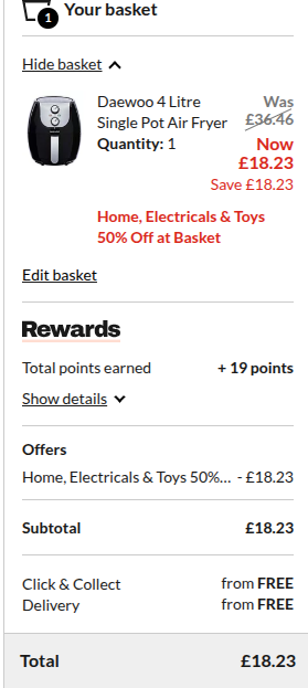 Air Fryers from £18.23 @ Asda George