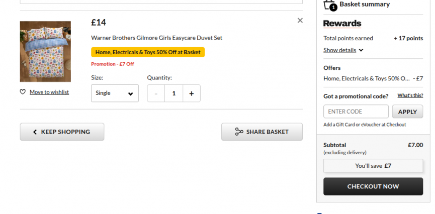Gilmore Girls Easycare Reversible Duvet Set now from £7 @ Asda George