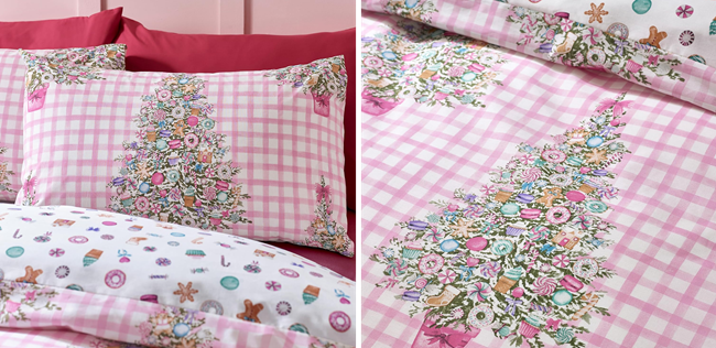 Catherine Lansfield Christmas Sweets & Treats Reversible Duvet Cover Set